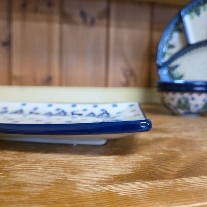 Sushi Plate Rectangular Tray ~ 11.8x6.5"    C26-1931X  Snowy Pines pf0526