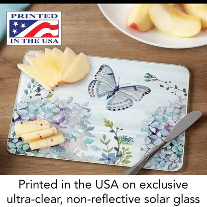 Cutting Board Butterfly / Counter Saver Glass 8" x 10". **Not Polish Pottery