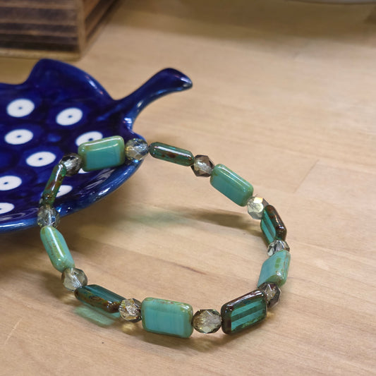 Bracelet Glass / Aqua/Turquoise