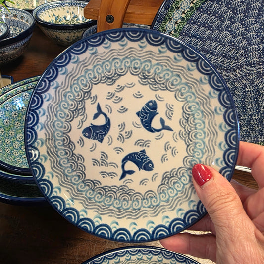 Plate ~ Bread & Butter ~ 6.25" 2372X ~ Deep Blue Sea ~ Koi Fish