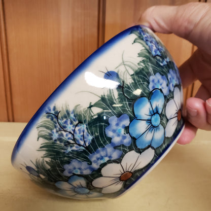 Bowl ~ 6" ~ blue grey floral Bold