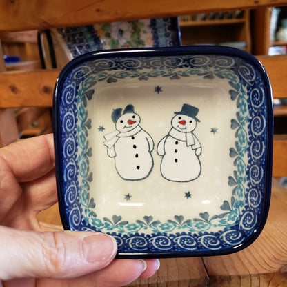 Bowl ~ Square Ramekin ~ 3.75" 428-2793X  ~ Frost & Flurry Snowman