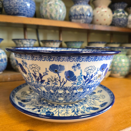 Berry Bowl w/ Saucer   8"W  470-2902X  Evening Poppy pf0526