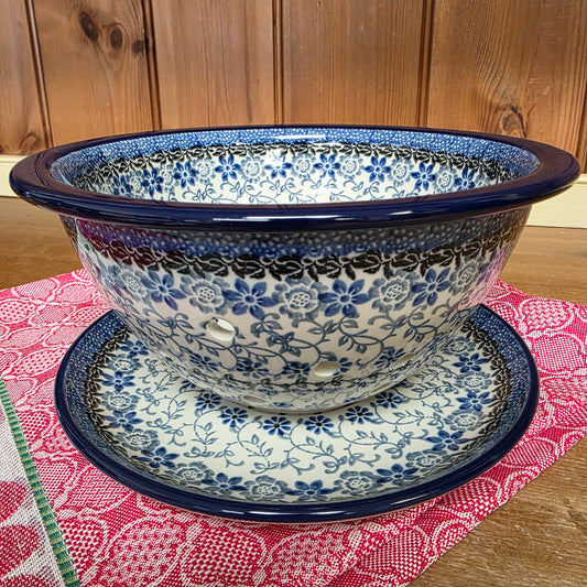 Berry Bowl w/ Saucer   8"W  470-2158X  Silver Lace pf0526