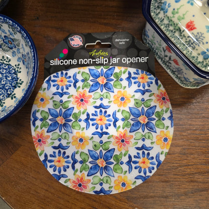 Jar Opener  Floral Tile / Silicone 6"