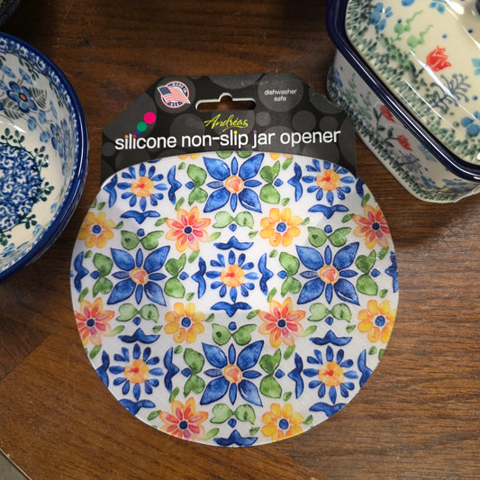 Silicone Jar Opener  Floral Tile / Silicone 6"
