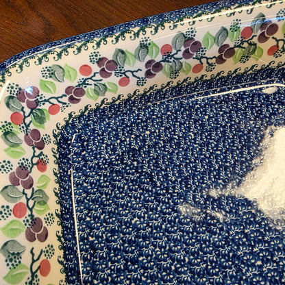 Baker   Rectangular w/Rim   Lasagna    11.25" x 13.75" 1418X ~ Burgandy Berry Blue