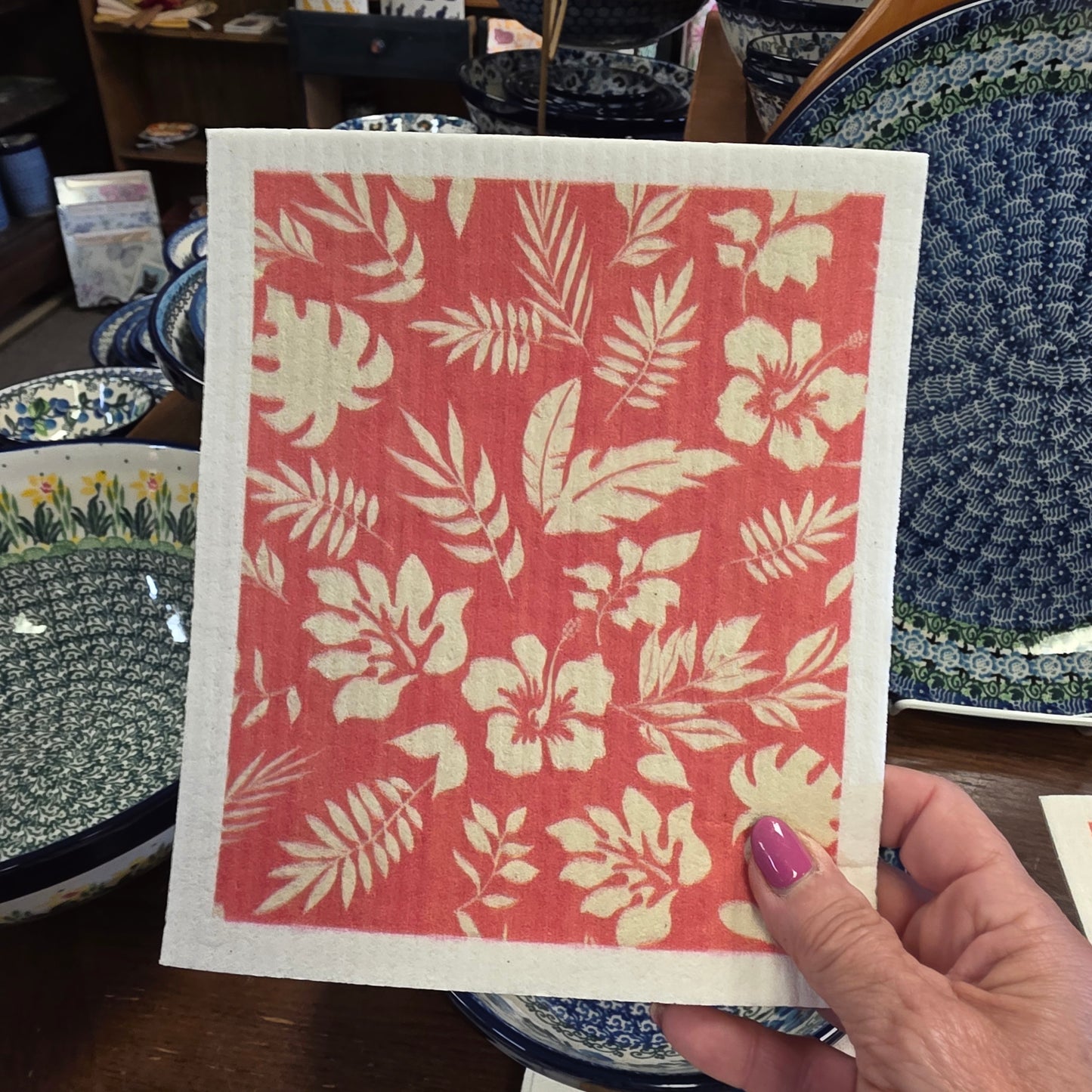 Dishcloth Red Tropic (Swedish Dishcloth)
