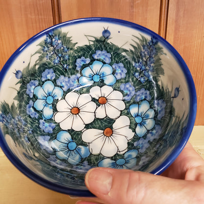 Bowl ~ 6" ~ blue grey floral Bold