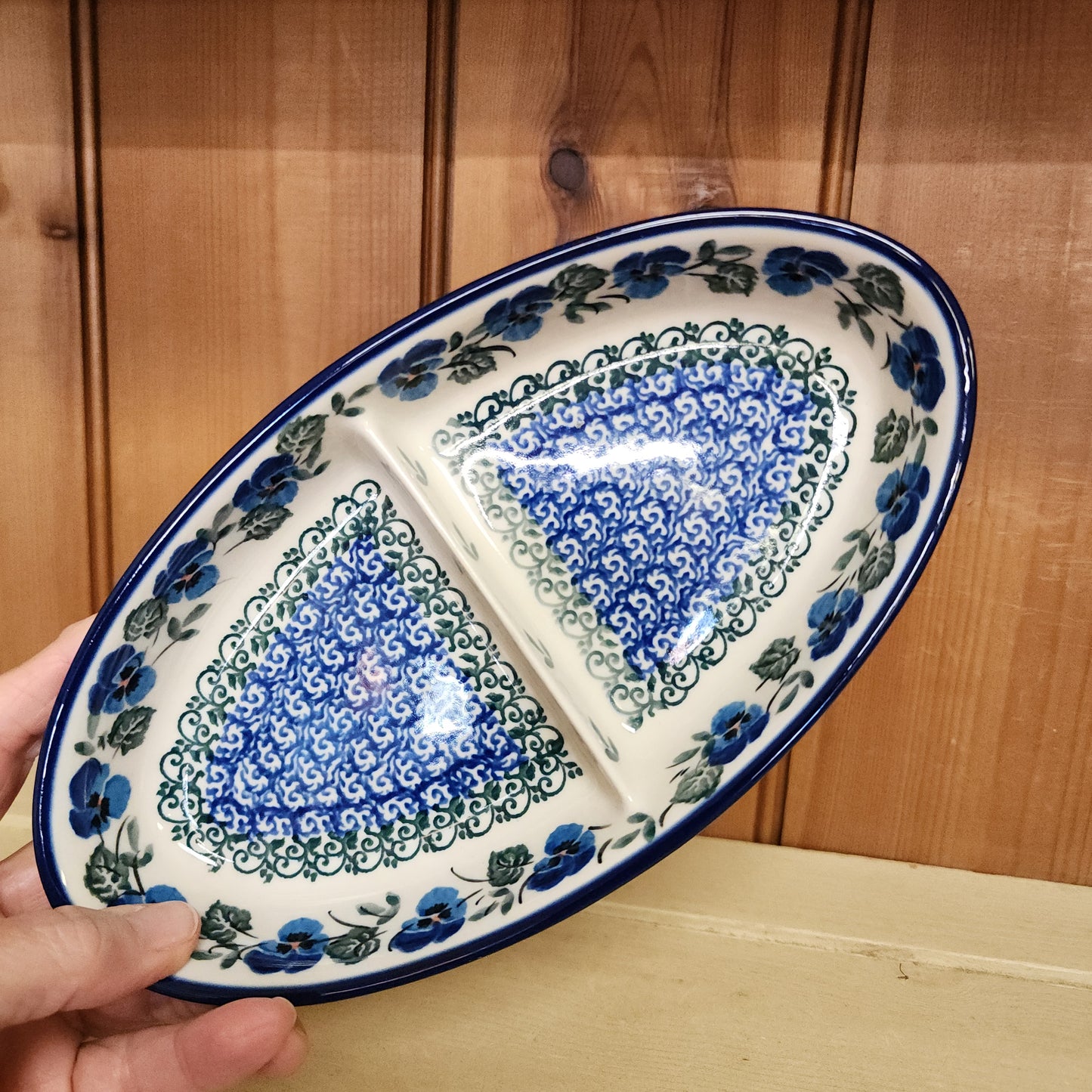 Dish ~ Divided Oval ~ Small 2273X ~ Winter Viola