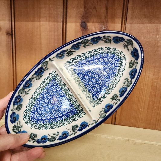 Dish ~ Divided Oval ~ Small 2273X ~ Winter Viola