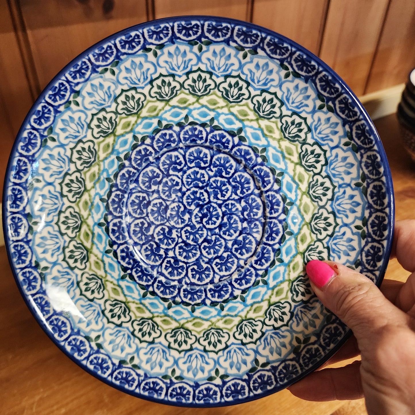 Berry Bowl w/ Saucer ~ 8"W 470-1859X Tranquil Tide