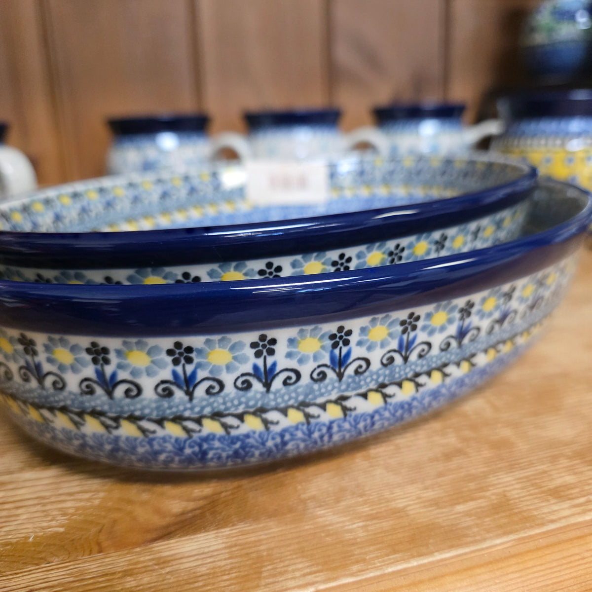 2 pc / 9.5" Oval Baker  & 12" Oval Baker 2178X Daisy Maize