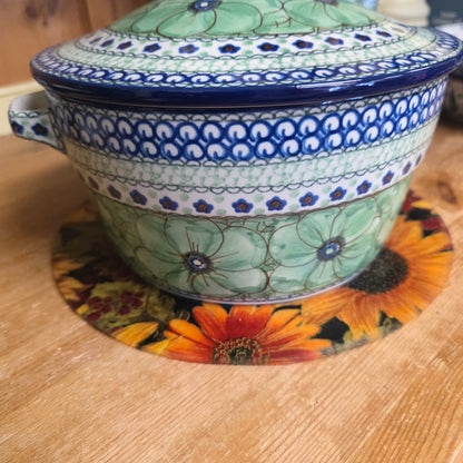 Silicone trivet ~ Harvest Flower ~ 10" round