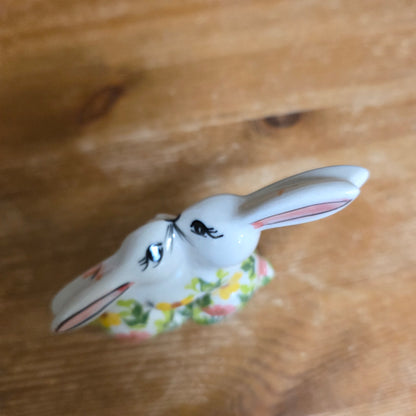 Kissing Bunnies Pink 3.5"H