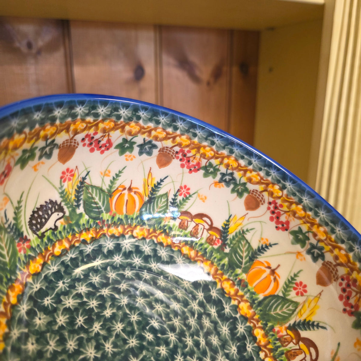 Bowl ~7.5" Hedgehog mushroom pumpkin 1046 7.5"x3.5 / 7 cup