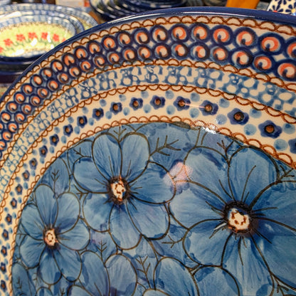 Platter Round ~ 12"    G75-U408C  U4 pf0526 Blue Jacek Chyla