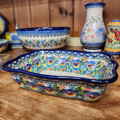 Baker 7.5"x6"x2" / Fala ruffle baker / Pansies 736