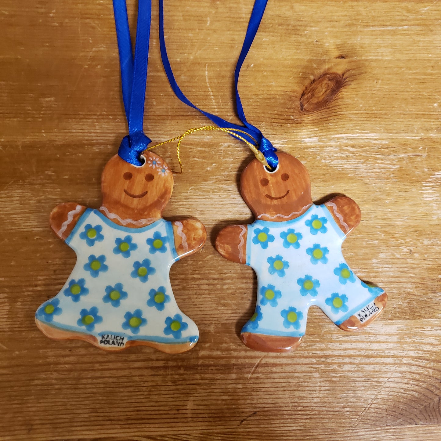 Ornament Gingerbread Couple green blue