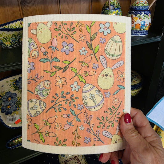 Dishcloth Coral Easter eggs (Swedish Dishcloth)