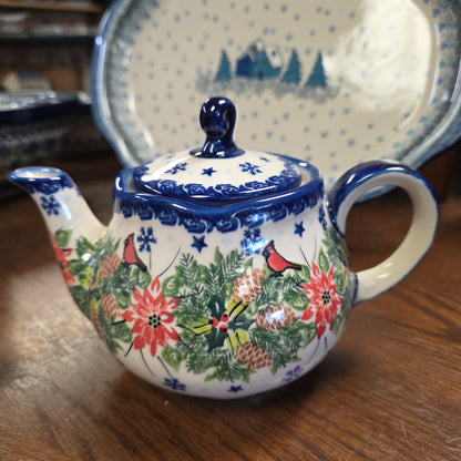 Teapot / cardinal  poinsettia 710   (3 cups )