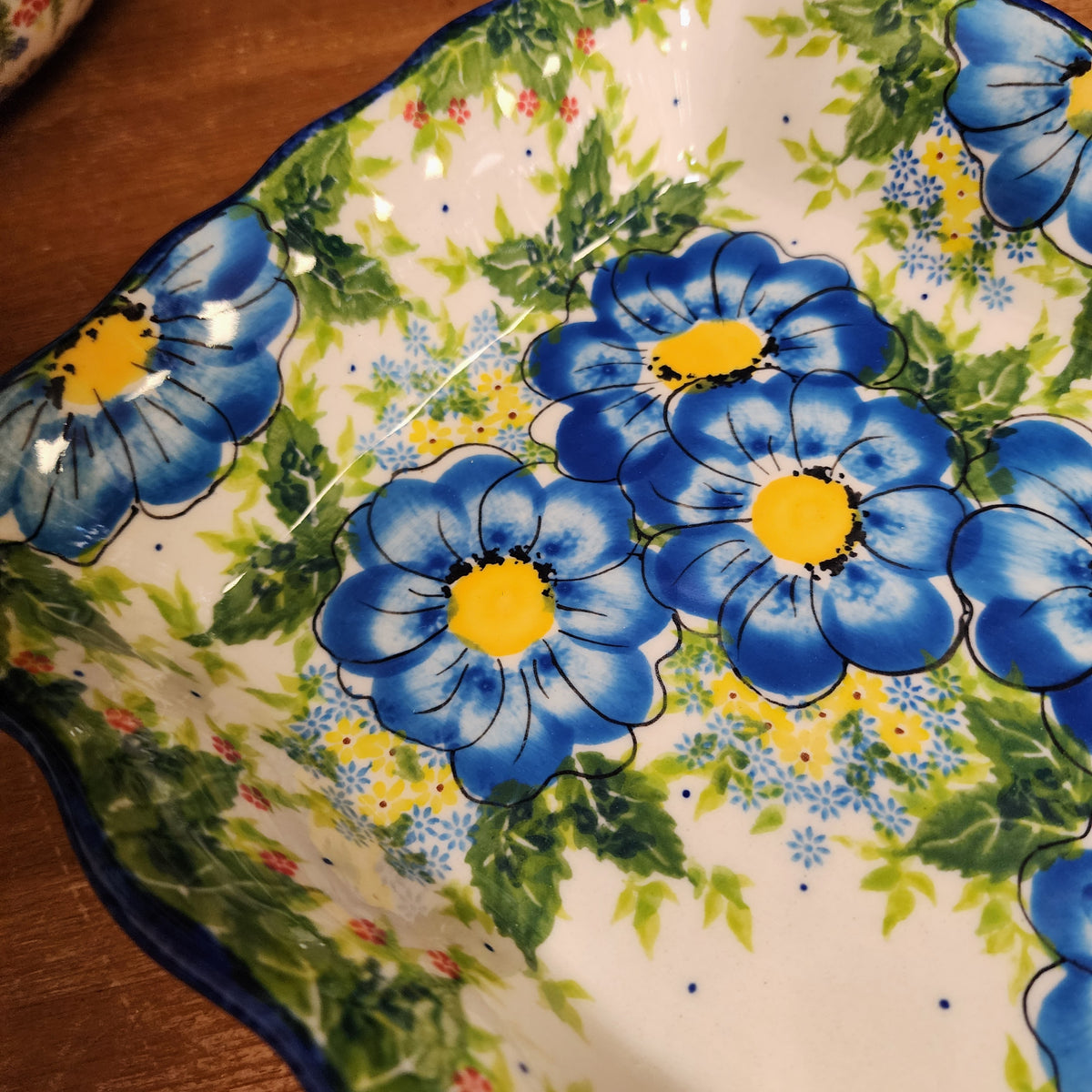 Baker 11"x8"x2" / Ada ruffle baker / A2 Blue and Yellow