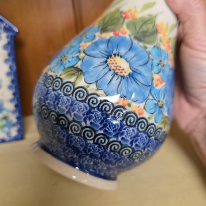 Vase 9" ~ Peachy & Blue UNIKAT