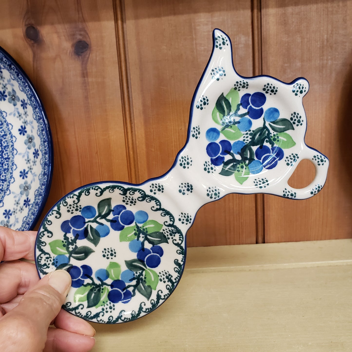 Tea Bag & Cup Holder 764-1416X Blue Berries Spoon Rest