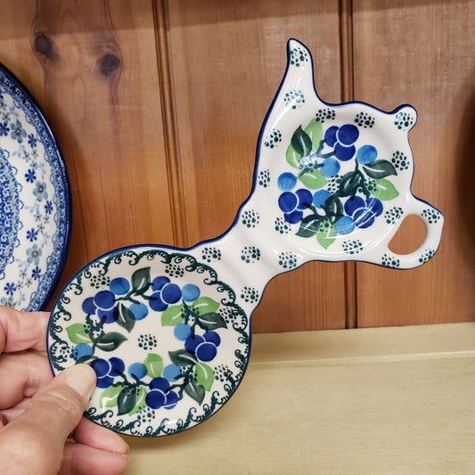 Tea Bag & Cup Holder 764-1416X Blue Berries Spoon Rest