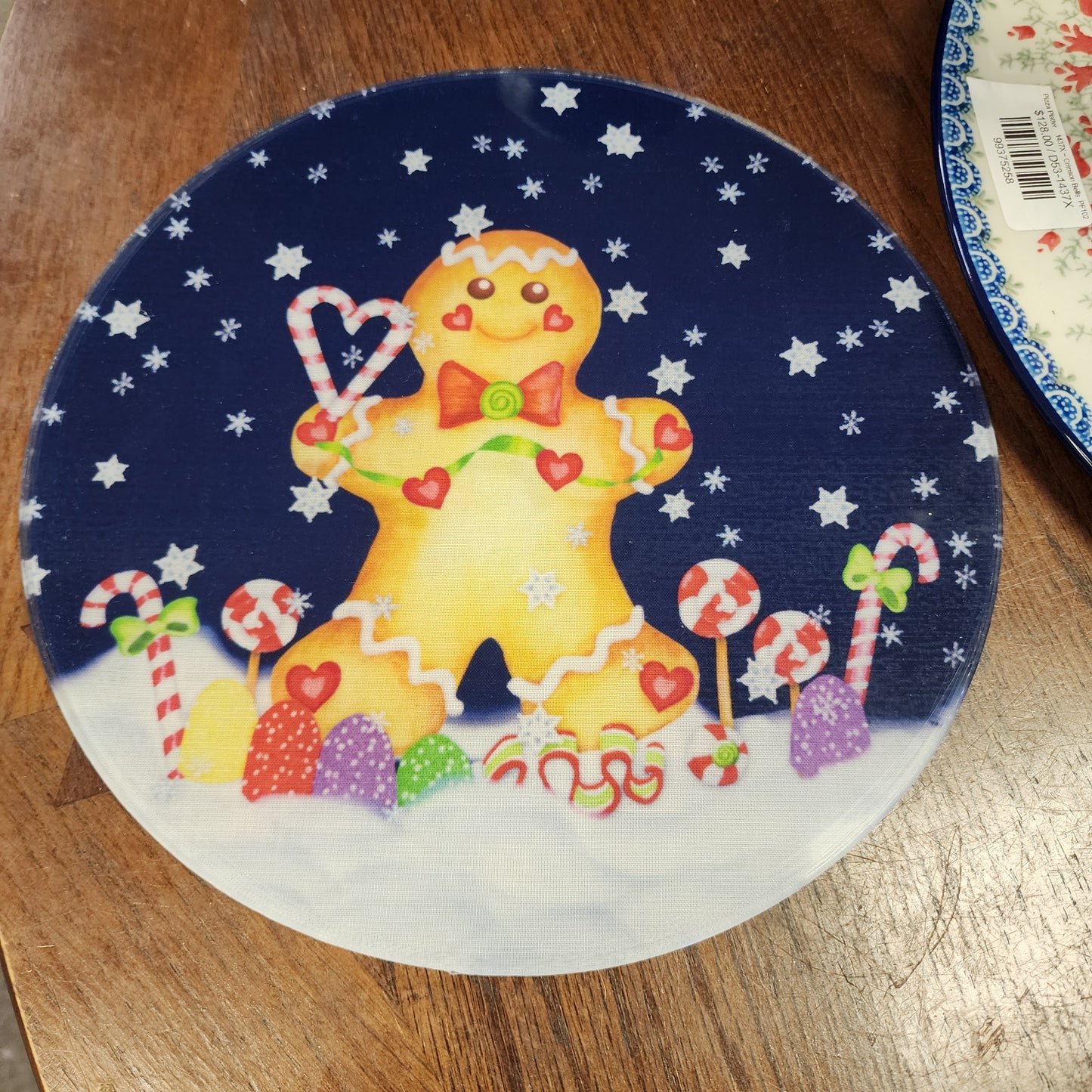 Silicone trivet Gingerbread Man 10" Round #4938