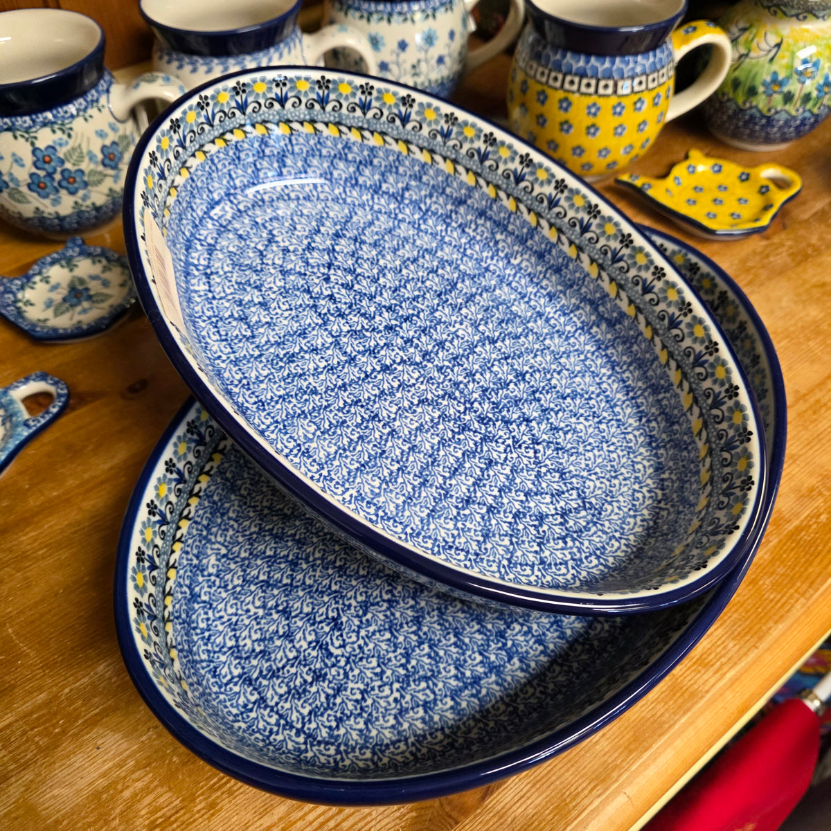 2 pc / 9.5" Oval Baker  & 12" Oval Baker 2178X Daisy Maize