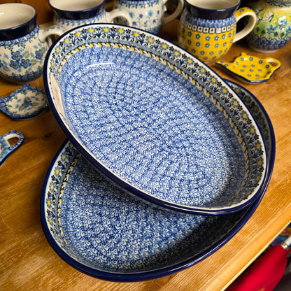 2 pc / 9.5" Oval Baker  & 12" Oval Baker 2178X Daisy Maize