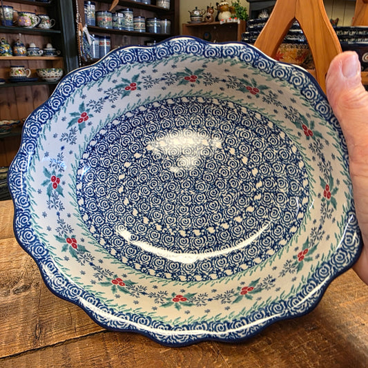 Oval Casserole   Fluted Edge    2973X ~ Winter Holly