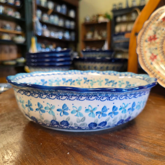 Oval Casserole   Fluted Edge    2751X ~ Blue Orchids