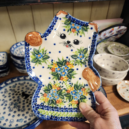 Plate ~ Cat Brown hands 9"x6"