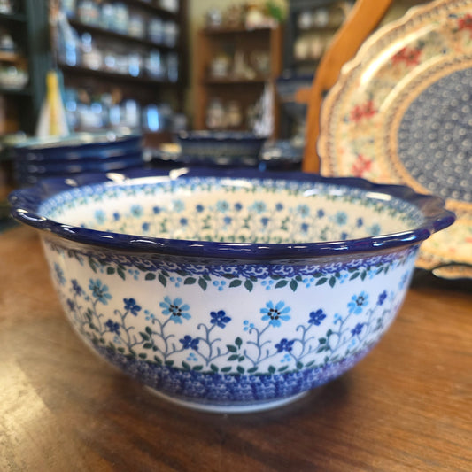 Bowl   Scalloped Edge 9"x4"     2785X ~ Georgia Blue