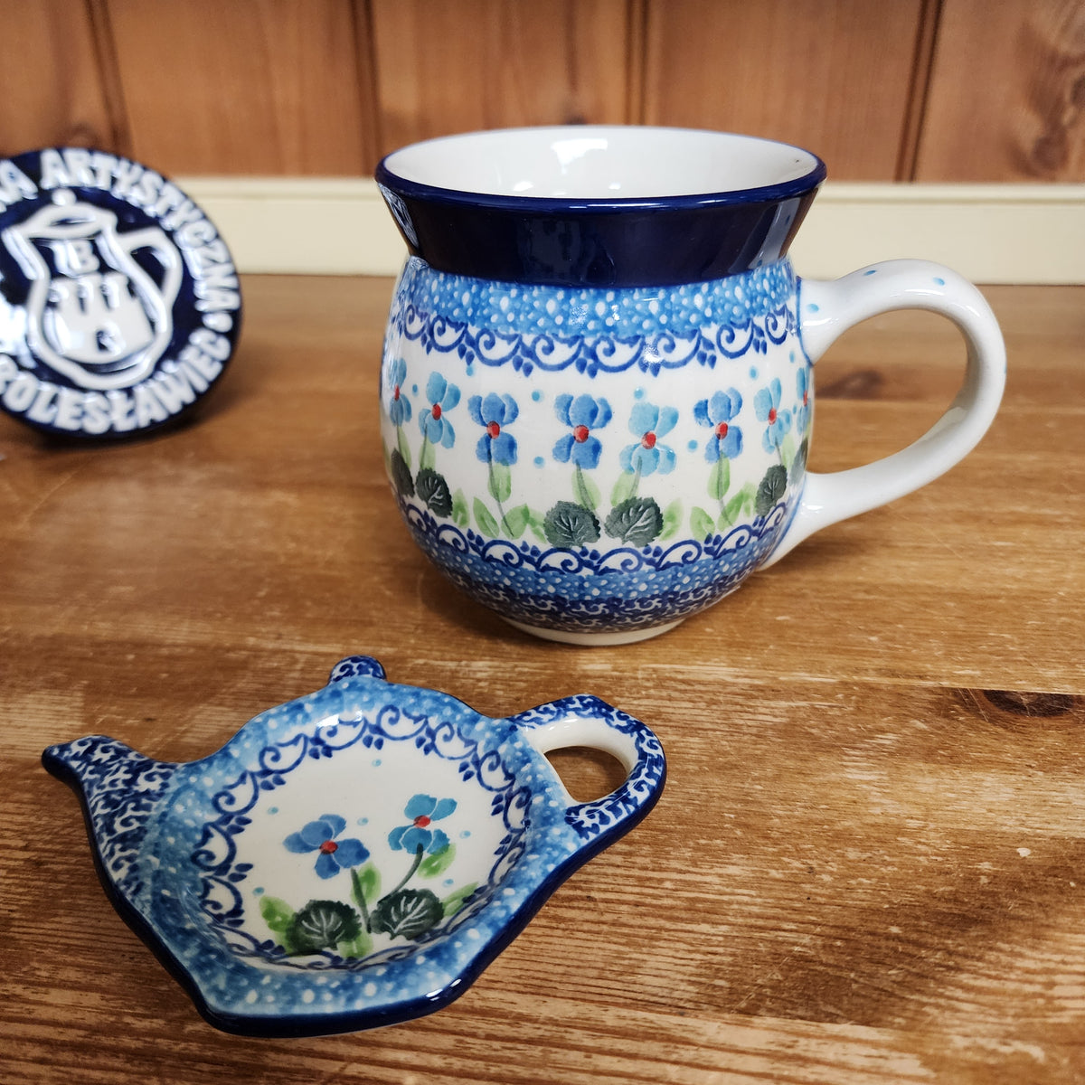 2 pc / 16 oz. Bubble Mug and Tea Bag Holder 2668X Dutch Iris