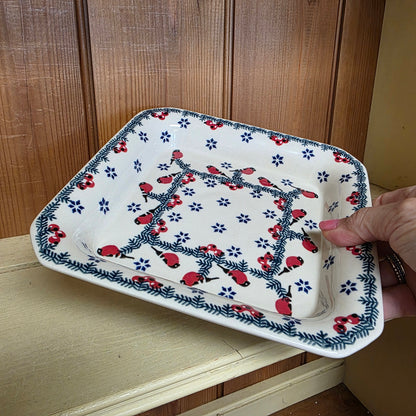Square Dish 8" / Red Birds GILE