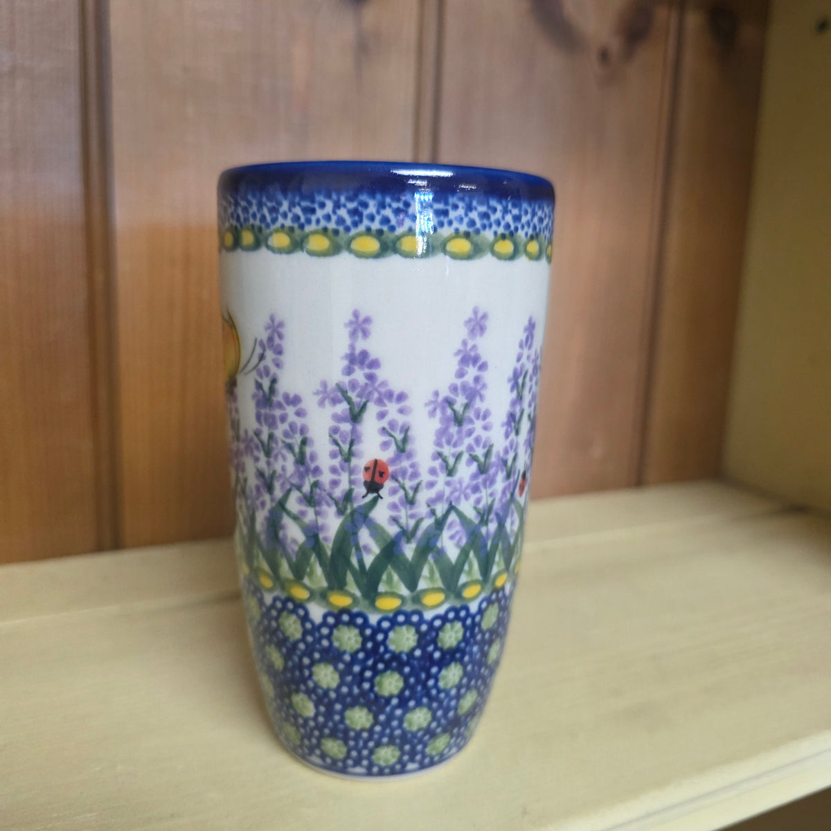 Mug Latte 15 oz / 5.5" tall Lavender 277 butterfly ladybug
