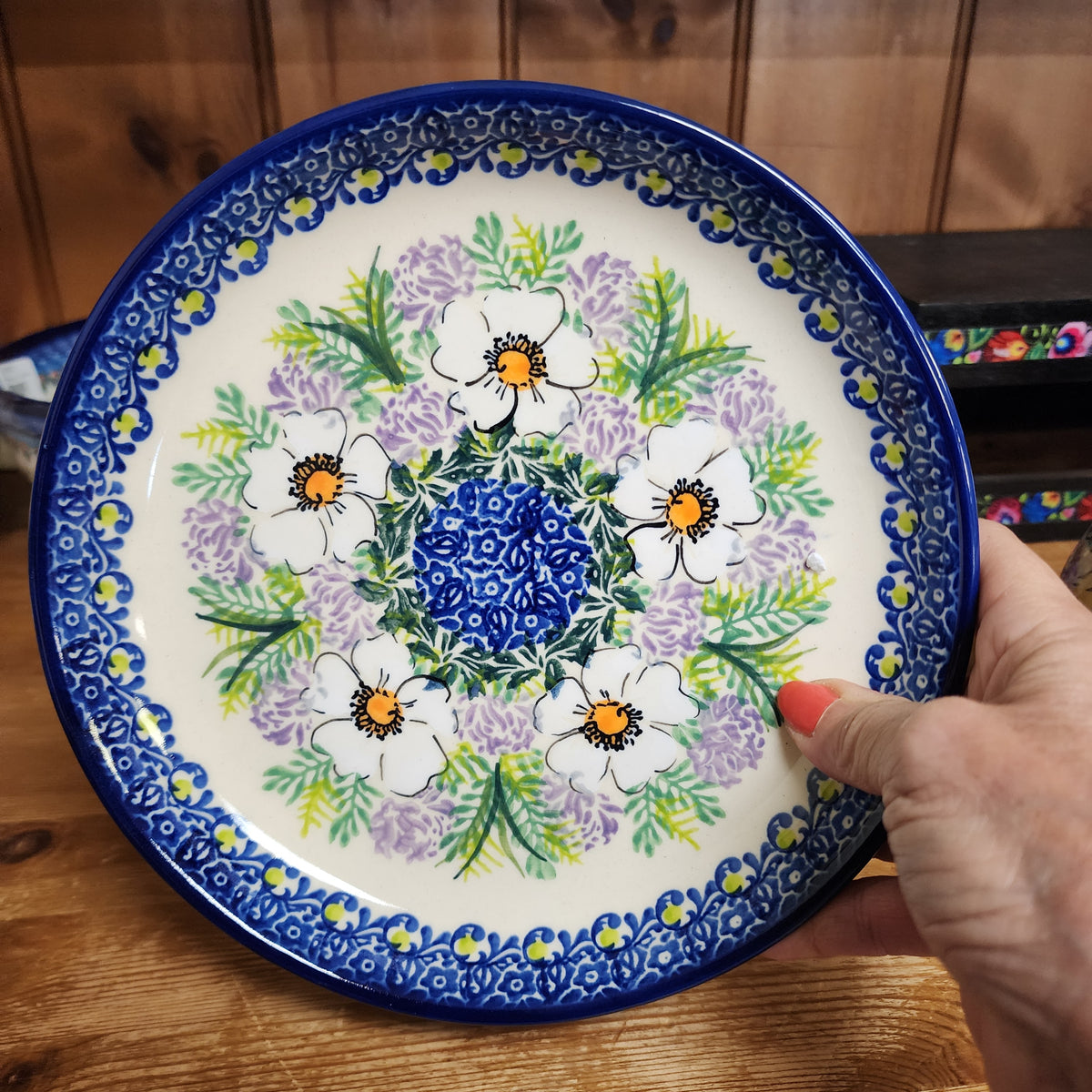 Plate 8" ~ lip 729 lavender flowers ART1  #2