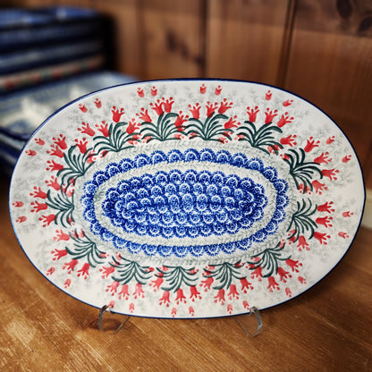 Oval Platter ~ Large 12" x 8.5"    G68-1437X  Crimson Bells pf0526