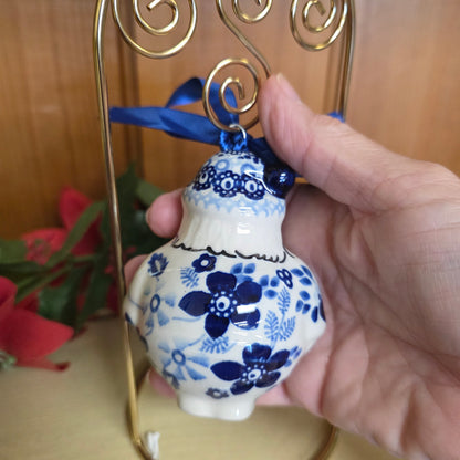 Ornament ~ Santa 3" Indigo SB01