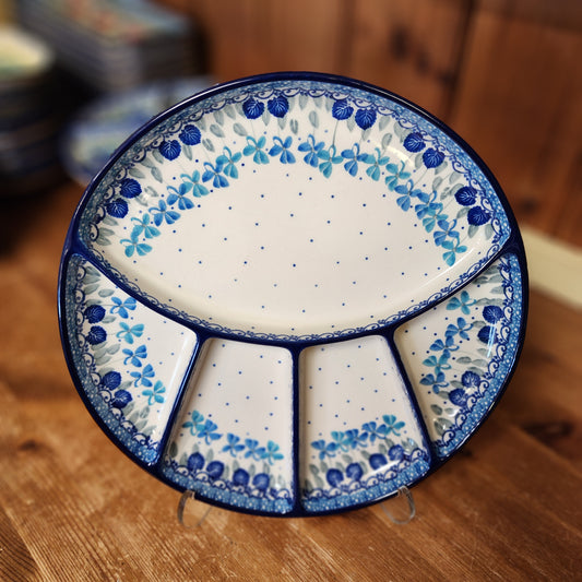 Divided Dish   10"  498-2751X  Blue Orchids pf0526