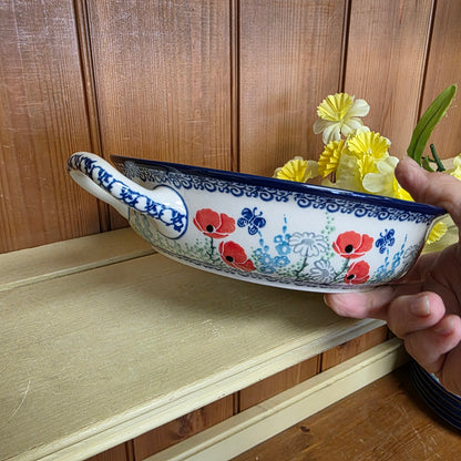 Baker   Round w/ Handles   8" 419-2901X  Red Poppy Garden pf0526