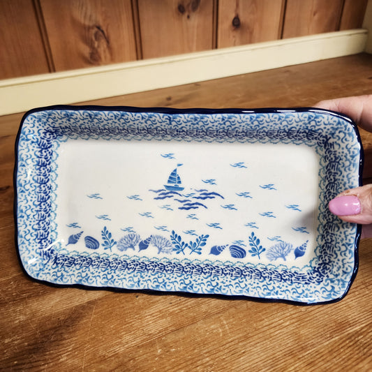 Rectangular shallow tray D15-2993X  Sail boat