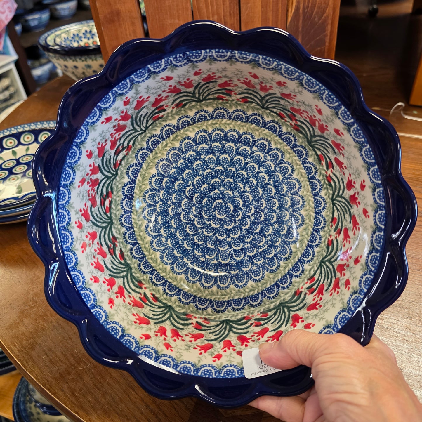 Bowl   Scalloped Edge  628-1437X  Crimson Bells pf0526