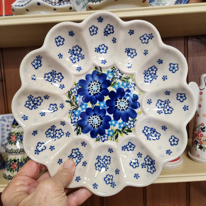 Egg Plate ~ blue 9"