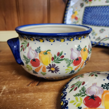 Jar 34 oz / Tureen 7" H  with lid Veggie 1147