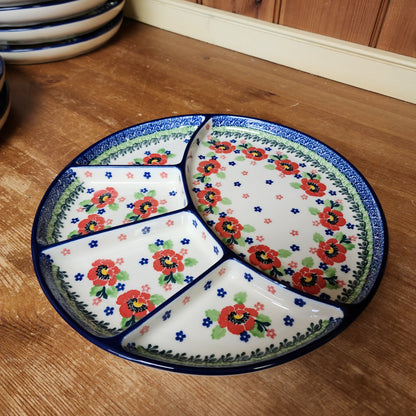 Plate ~ Divided Dish   10"  498-3219X  Danish Garden pf0526