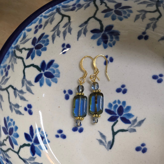 Earrings ~ Rectangle ~ Blue